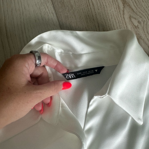 ZARA SHORT SATIN EFFECT DRESS - Picture 3 of 4